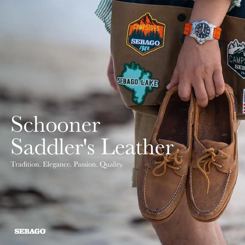 Sebago Scarpette da Barca da Uomo Schooner Crazy Horse Marrone