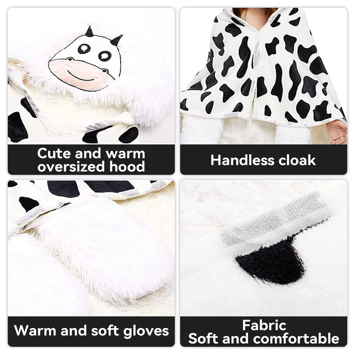 Mucca da latte Coperta portatile Coperta da divano Mucca da latte Regalo Coperta soffice per donne bambini per Natale 152 * 132cm