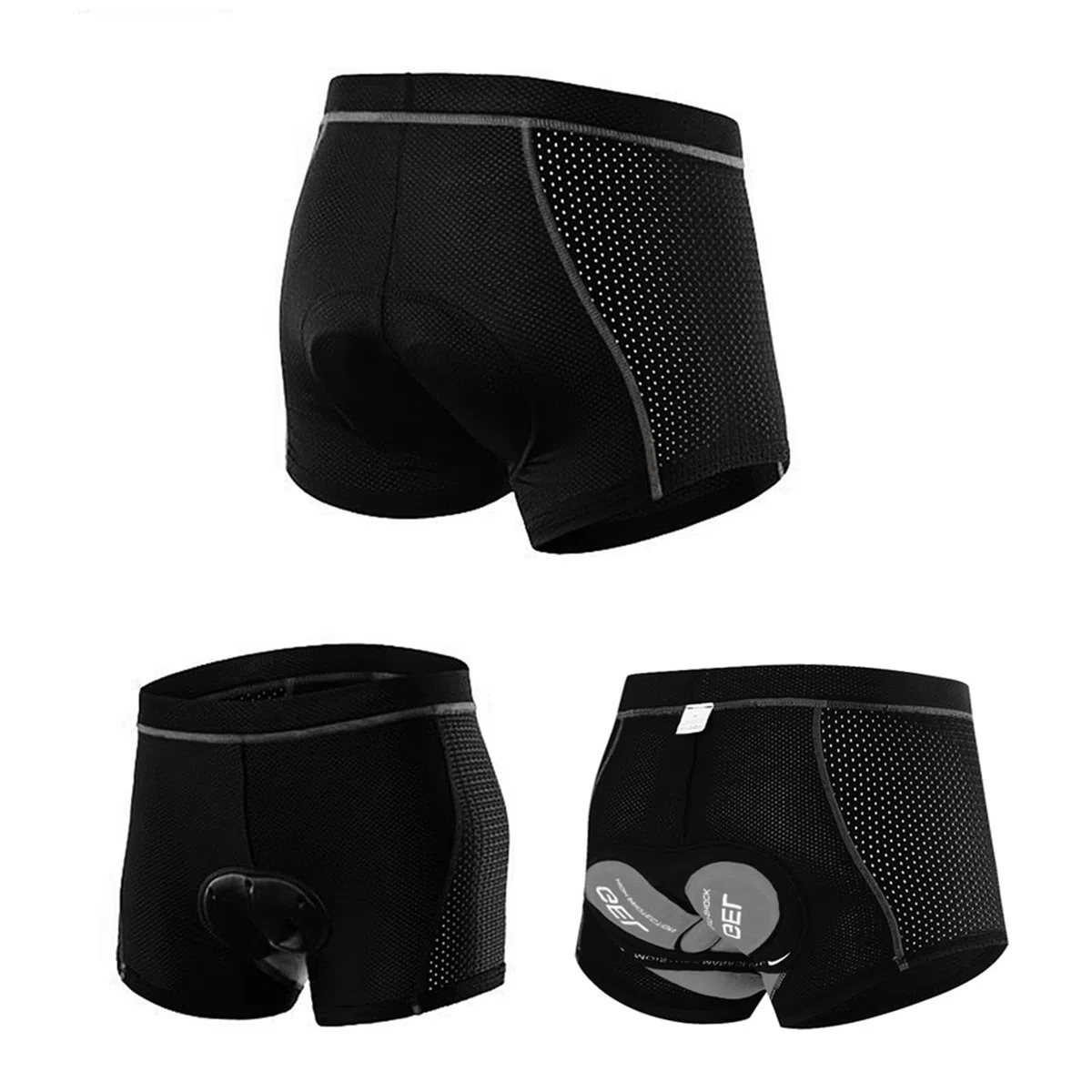 NuCamper Uomo Pantaloncini da Ciclismo Imbottiti con Elastico 5D Gel Seat Pad Resistente agli Urti Asciugatura Rapida Traspirante Pantaloni da Ciclismo Intimo da Bicicletta