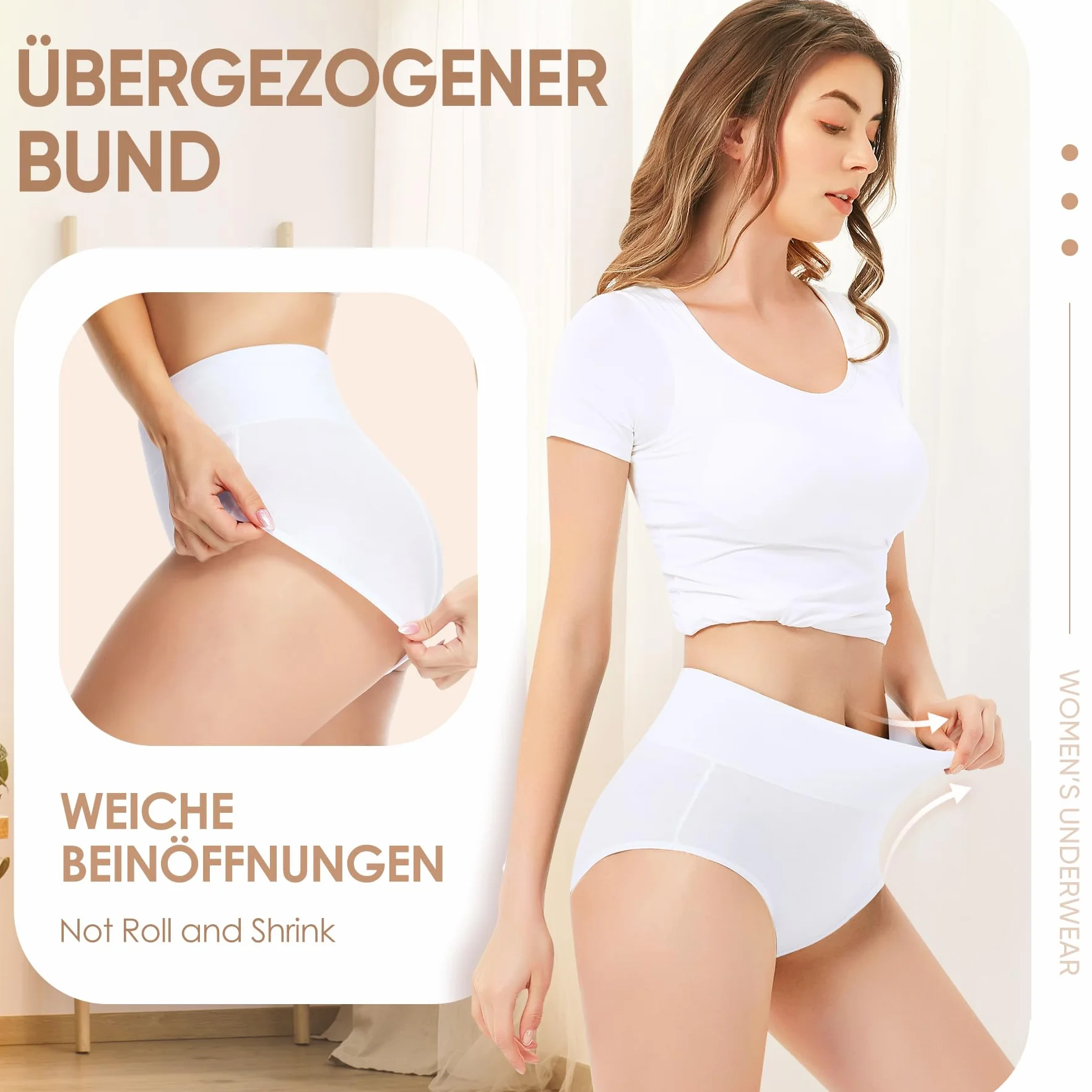 Falechay Mutanda Donna Vita Alta Cotone Slip Traspirante Confortevole Pacco da 5