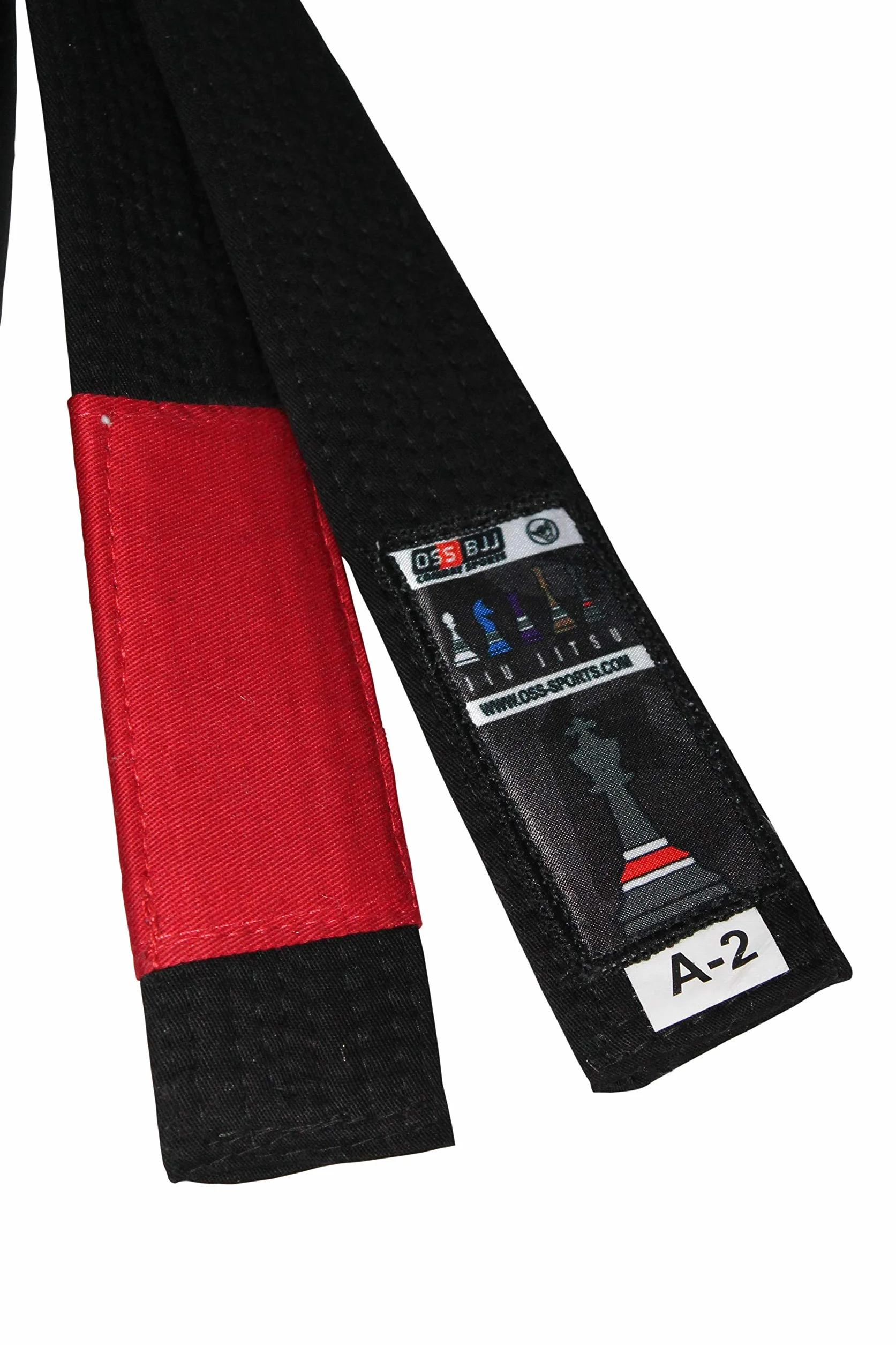 OSS Combat Sports BJJ Belt - Brazilian Jiu Jitsu Cintura, RIBJJF Approved, 100% Cotton, Competition Ready, BJJ Gi A2, A3 (Nero, A3)