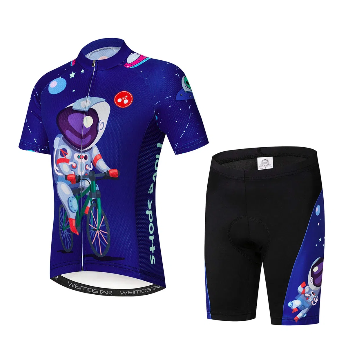 Weimostar Ciclismo Jersey Shorts Set Completo Imbottito Bambino Bicicletta Top Shirt Mountain Bike Equitazione