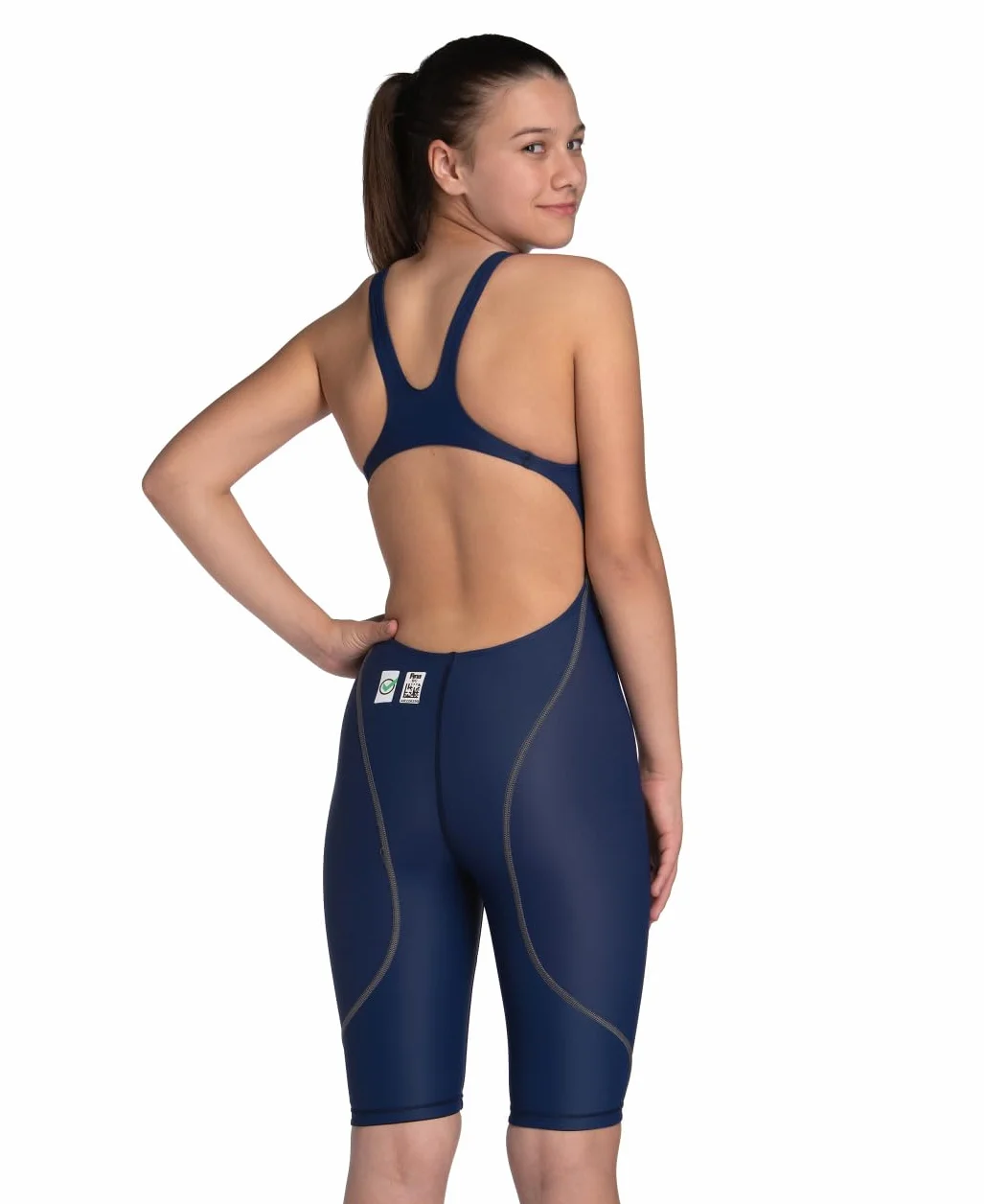 arena Powerskin ST Next Intero Bambina, Costume da Gara Approvato FINA, Costume Bambina Nuoto in Tessuto Riciclato, Costume Intero Bambina Foderato con Spalline Rinforzate