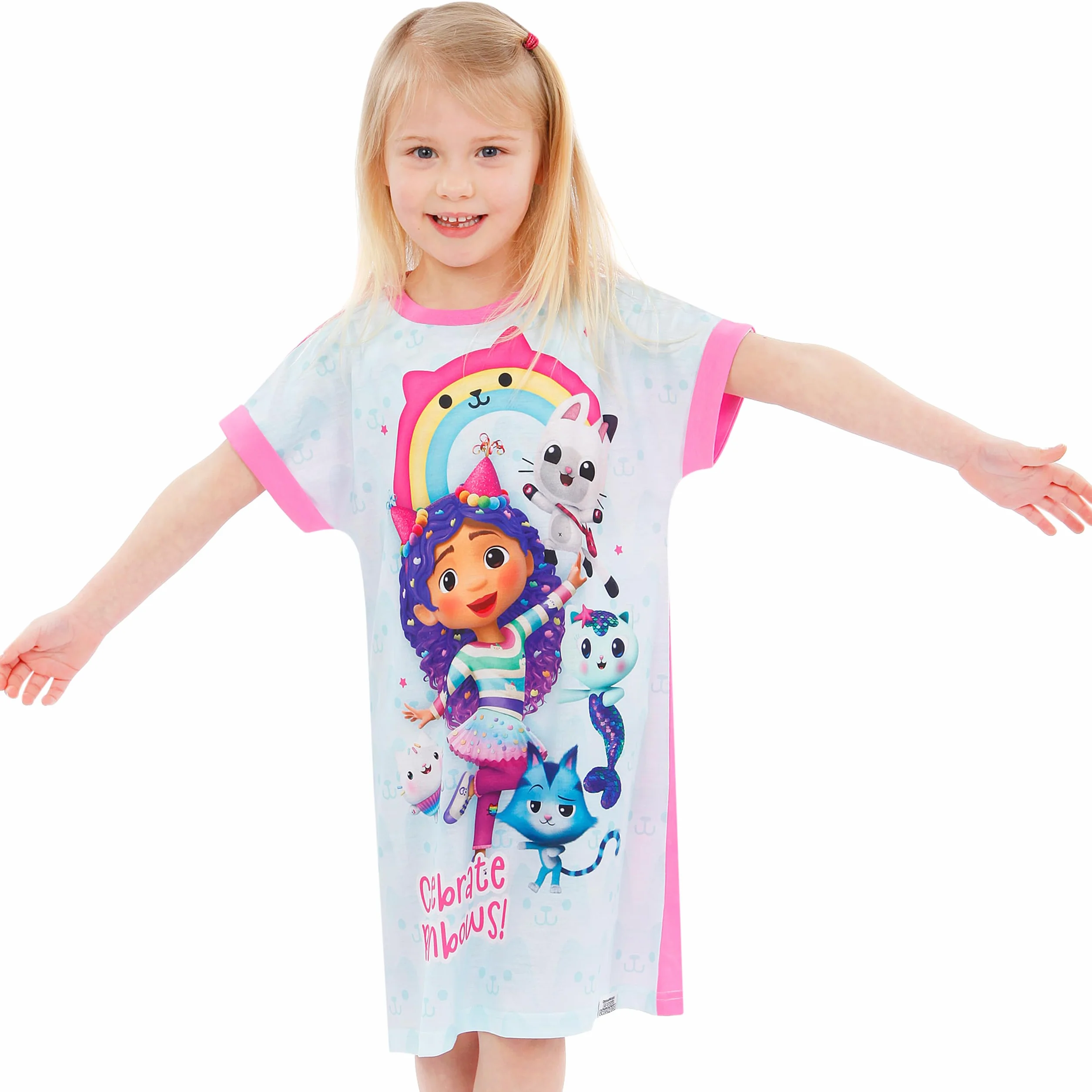 DreamWorks Gabby Dollhouse Camicia da Notte |Camicia Notte per L'Estate | Gabby Dollhouse Pigiama Ragazza