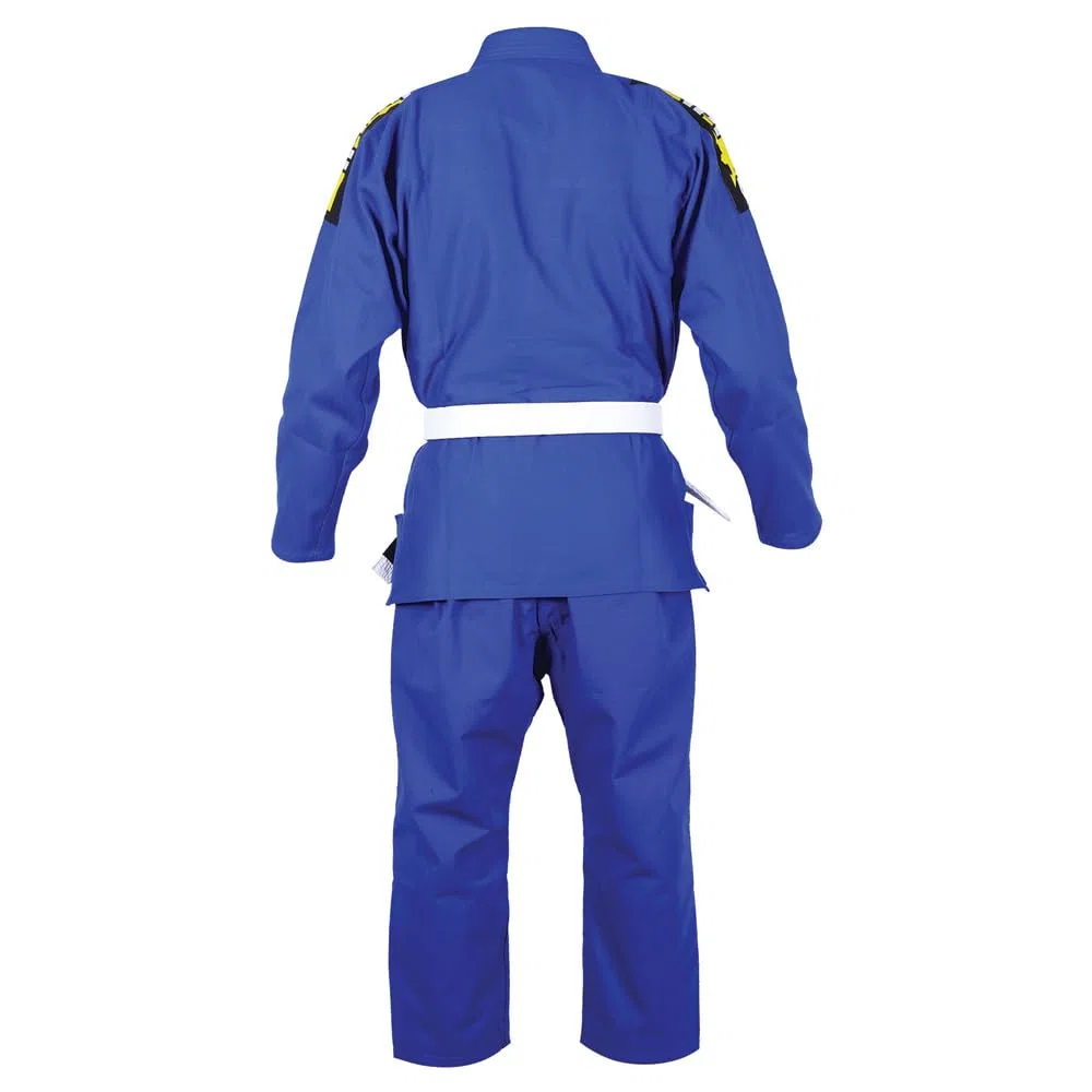 Buddha Fight Wear -Kimono Premium Infinity Nero Jiu Jitsu Brasiliano/BJJ Gi con Cintura Bianco, Unisex Adulto