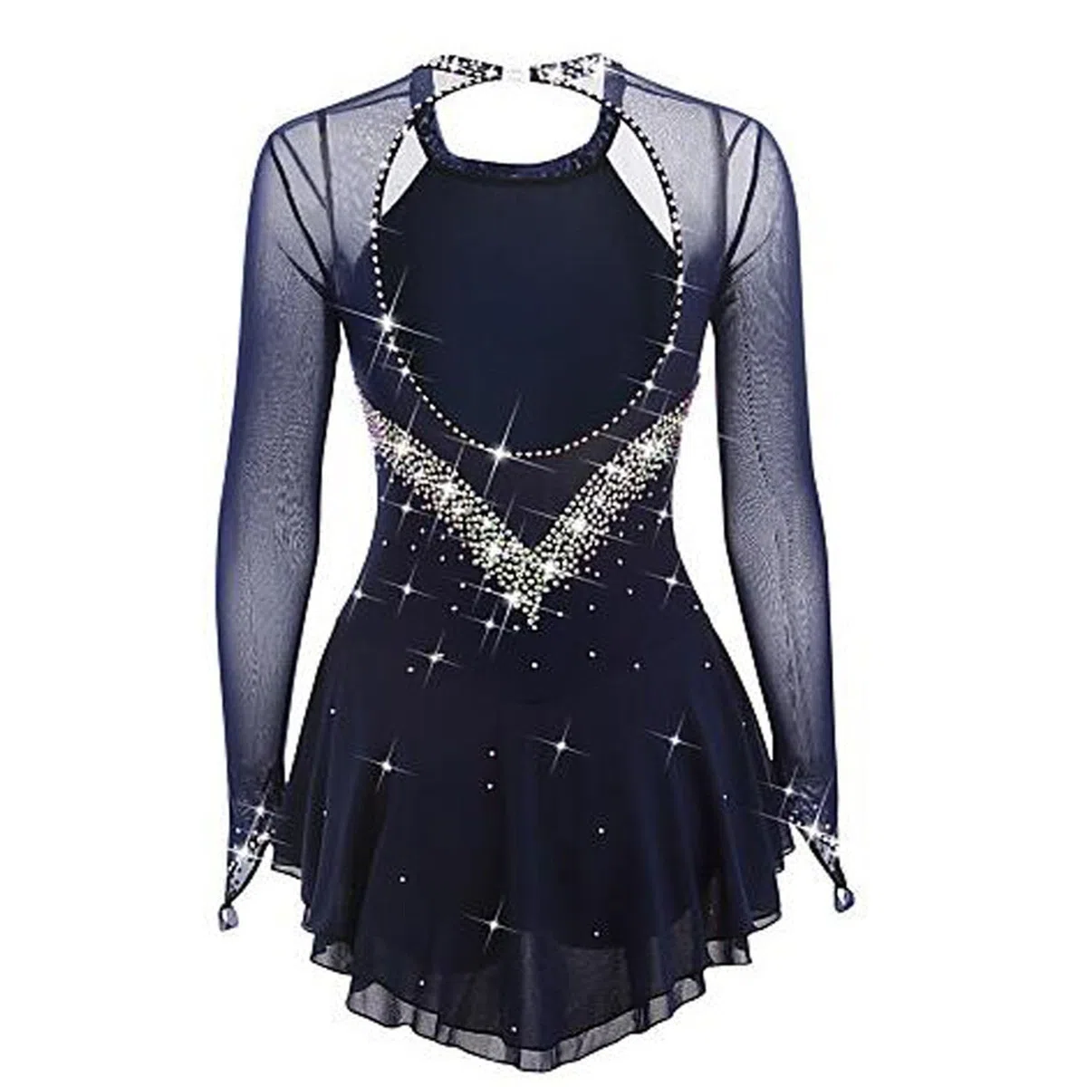 LIUHUO Gonna da Pattinaggio da Donna, Costume da Pattinaggio per Ragazze, Semplice, generoso, Pattinaggio Artistico, Vestito da Donna, Marina Militare, S