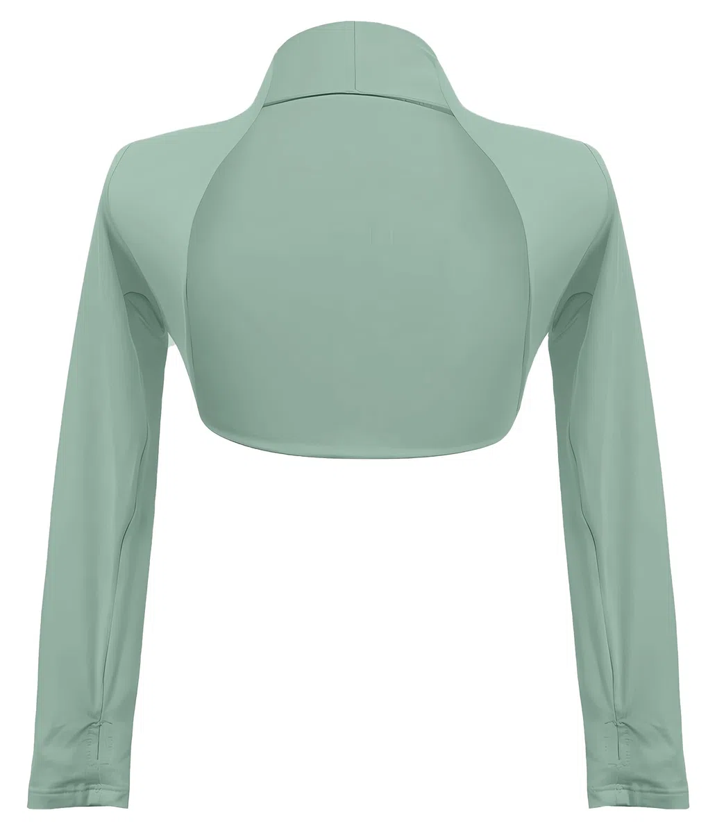 SEAUR Bolero a Maniche Lunghe per Bambina Top da Danza per Ragazza Coprispalle con Fori per i Pollici Crop Top Cardigan per Sportivo Allenamento Yoga
