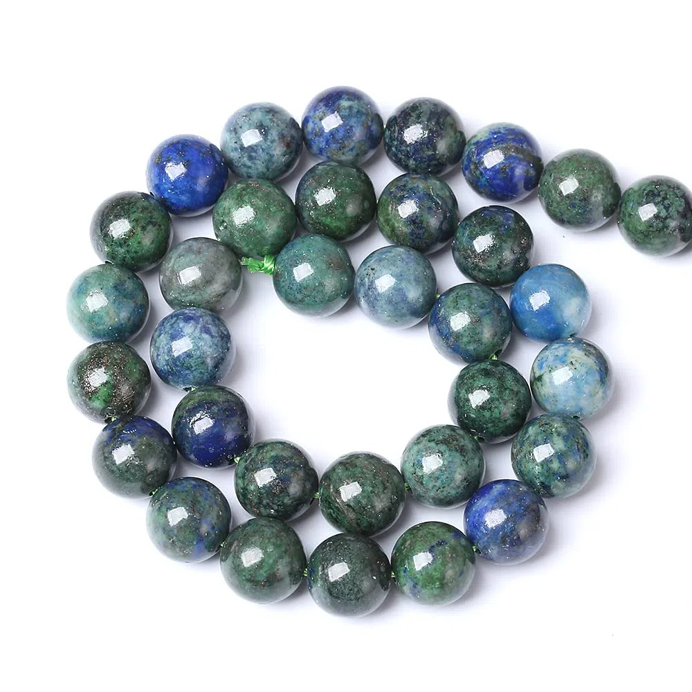6MM 60PCS Perle sciolte in pietra naturale Lapis e Crisocolla per la creazione di gioielli fai da te, braccialetti