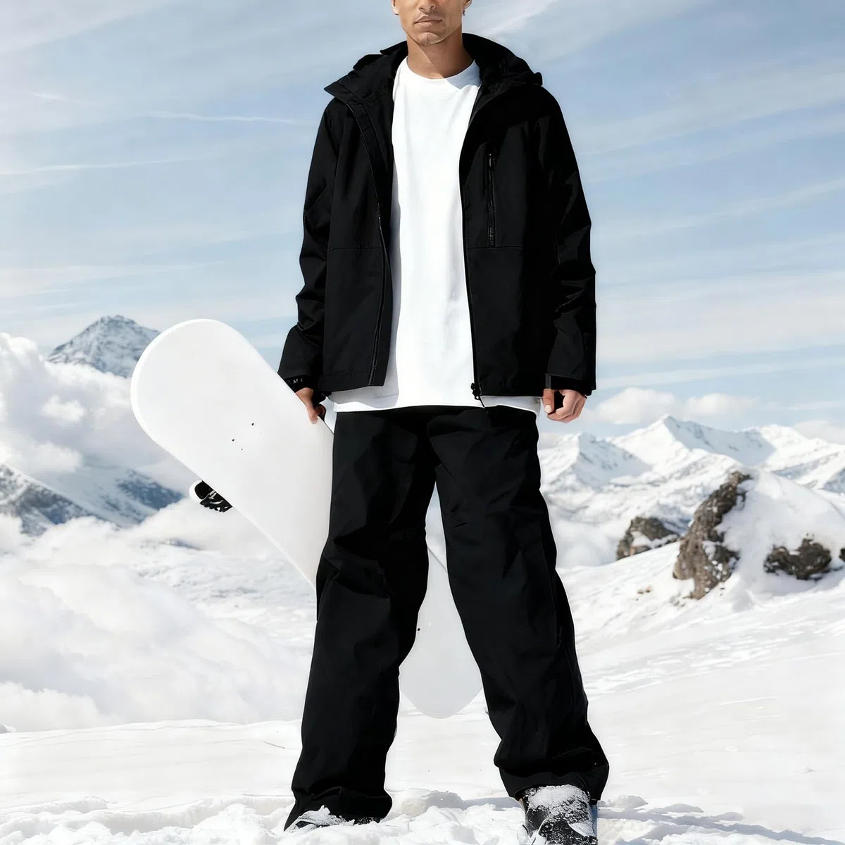 Tuta da sci da uomo e donna, isolante, per sci, inverno, neve, impermeabile, per snowboard, sci, per attività all'aperto, con cappuccio e chiusura a strappo