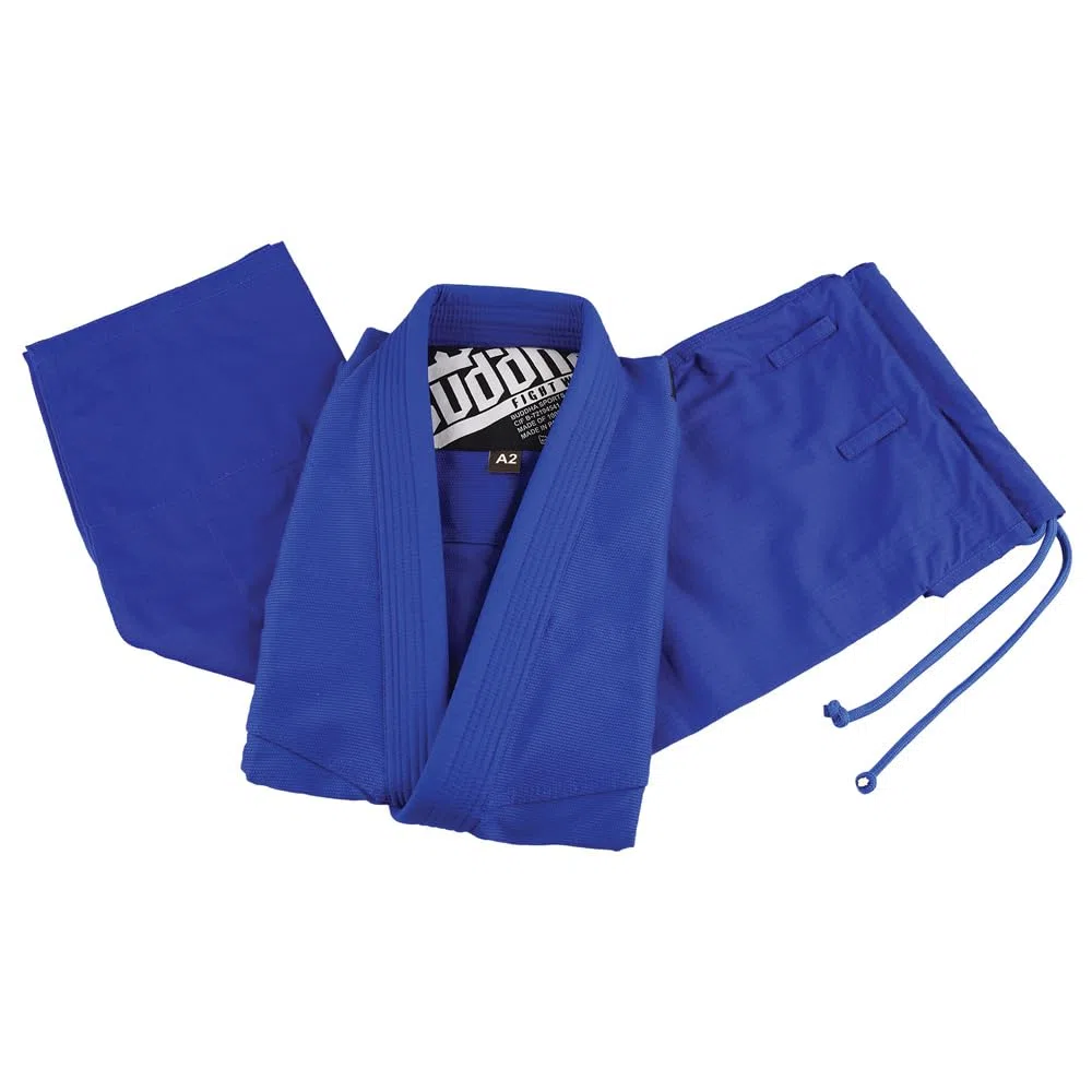 Buddha Fight Wear -Kimono Premium Infinity Nero Jiu Jitsu Brasiliano/BJJ Gi con Cintura Bianco, Unisex Adulto