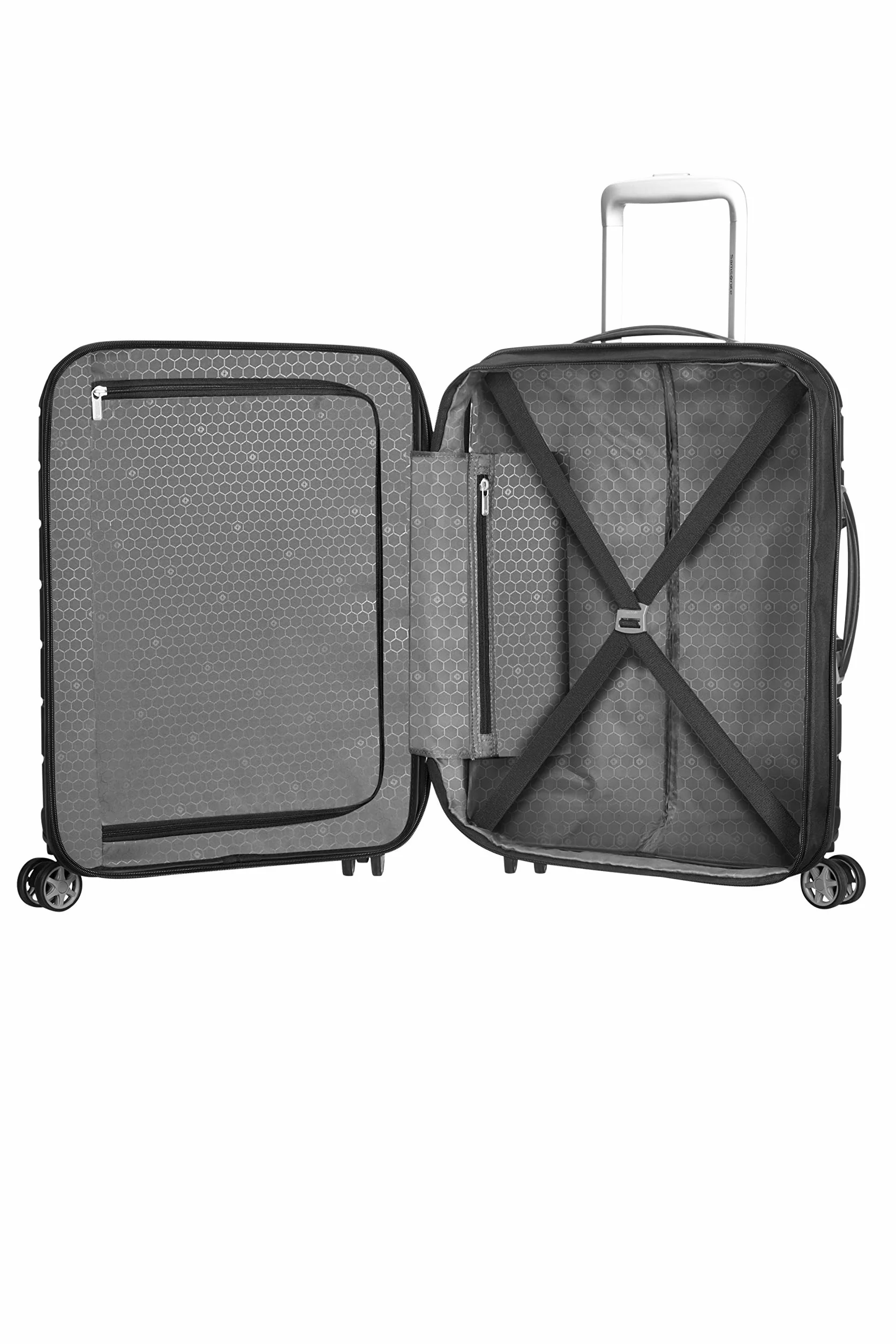 Samsonite Flux - Spinner S, Bagaglio a mano espandibile, 55 cm, 37/44 L, Nero (Black)