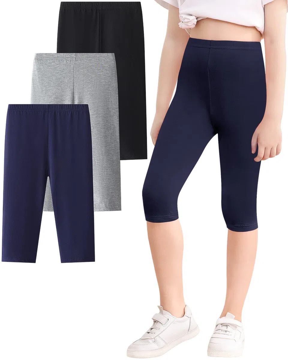 Domee Leggings 3/4 Pinocchietti Estivi Bambina Pacco da 3