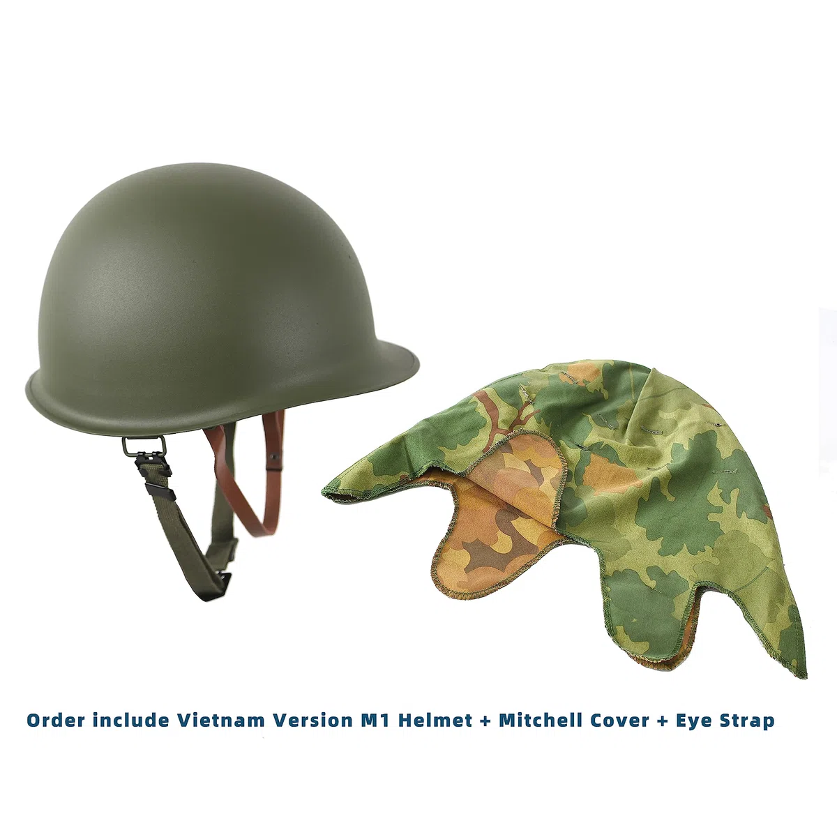 ANQIAO Guerra del Vietnam US M1 Casco con Mitchell Cover