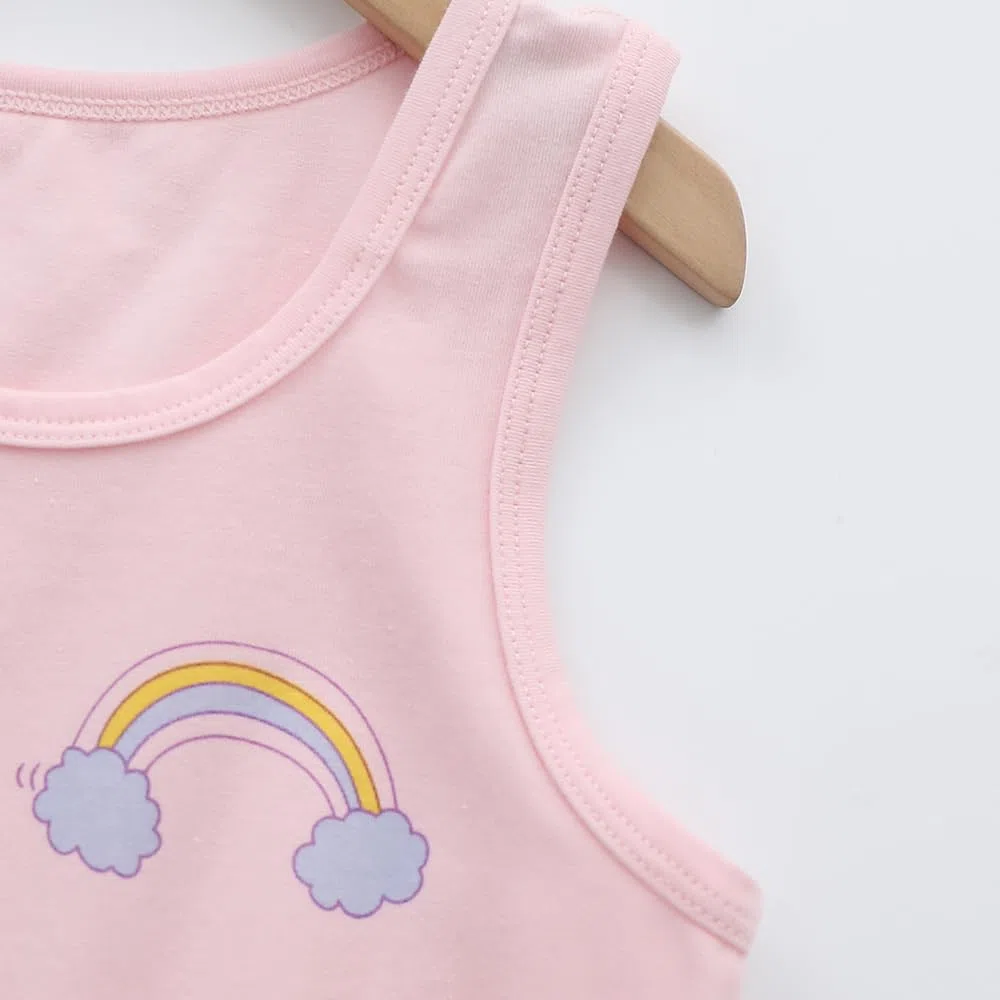Canottiere in Cotone da Bambina Canottiere in Cartone Animato Confezione da 3 per 2-8 Anni