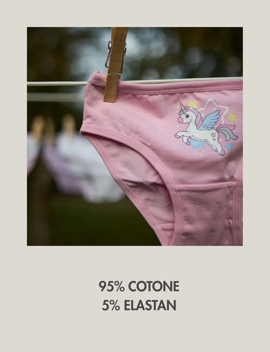 Basic Treasure Confezione da 9 mutande da bambina, in cotone Oeko-TEX, per bambini, biancheria intima per bambine