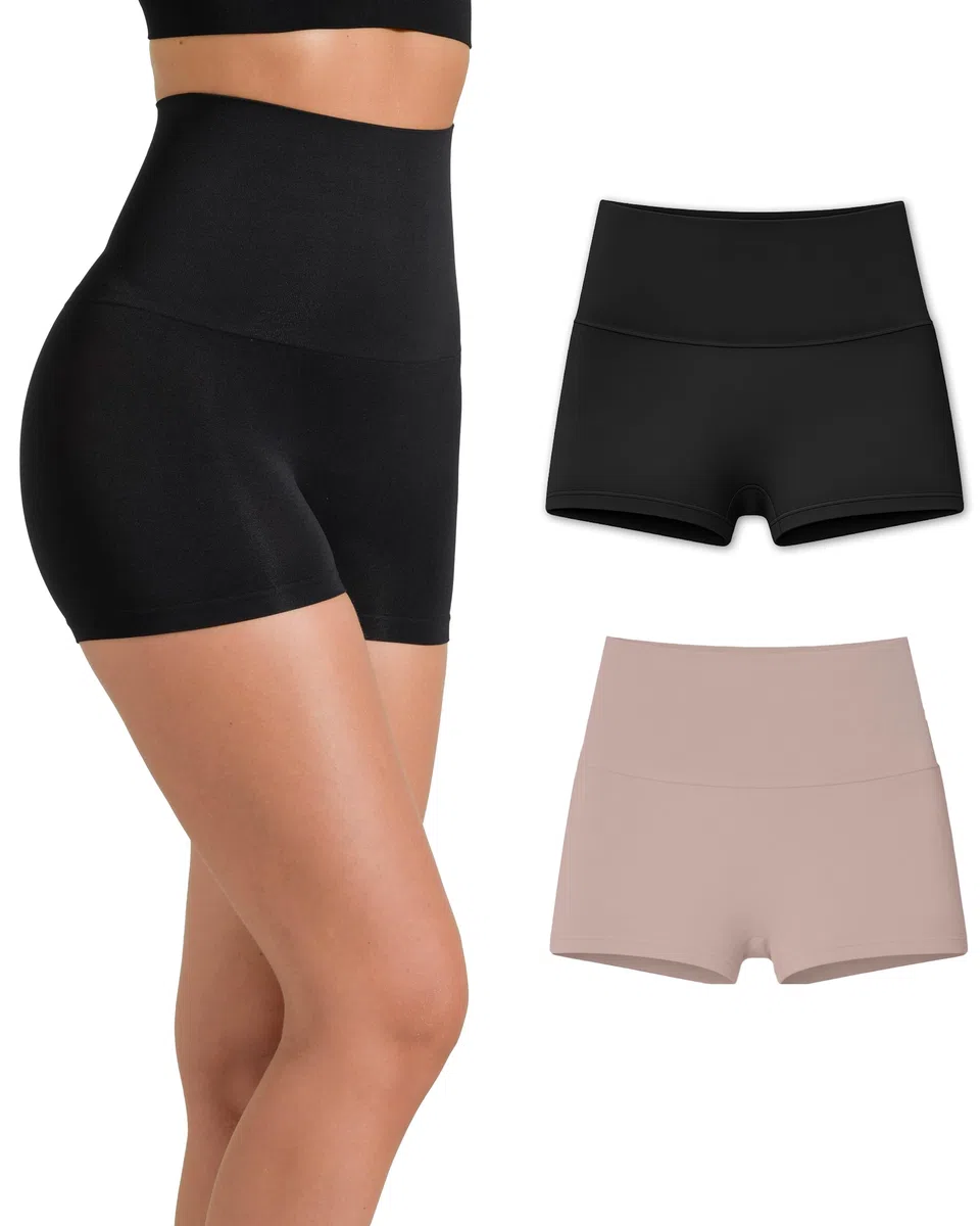 Risalti Pancera Contenitiva Donna Short 2 Pz – Guaina Contenitiva Donna Senza Cuciture ed Etichette, Pantaloncino Contenitivo Ventre Piatto, Intimo Modellante in Microfibra – Made in Italy