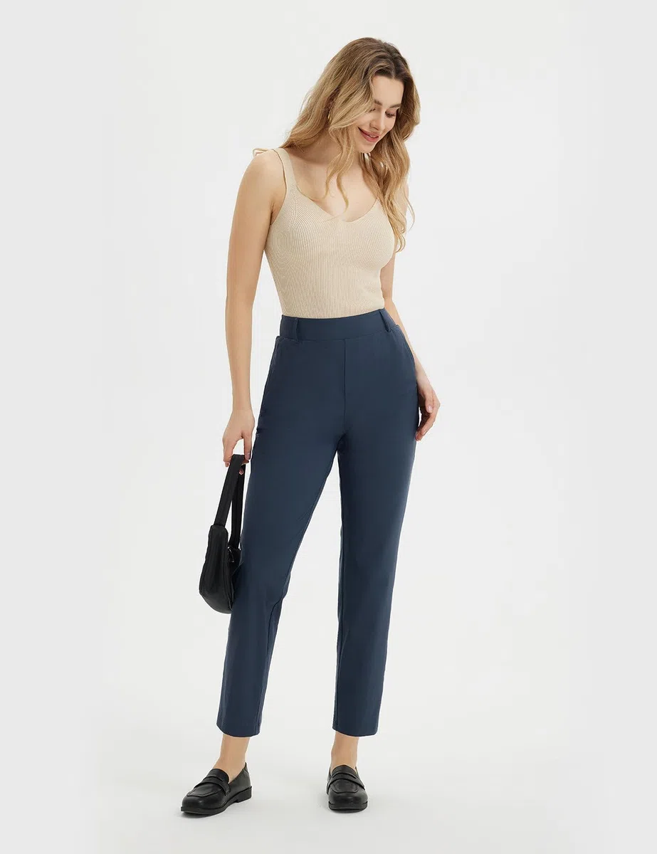 baleaf Pantaloni da golf da donna con passanti per cintura, tasche con cerniera, elasticizzati, da viaggio, lavoro, lavoro, elegante, casual, UPF 50+