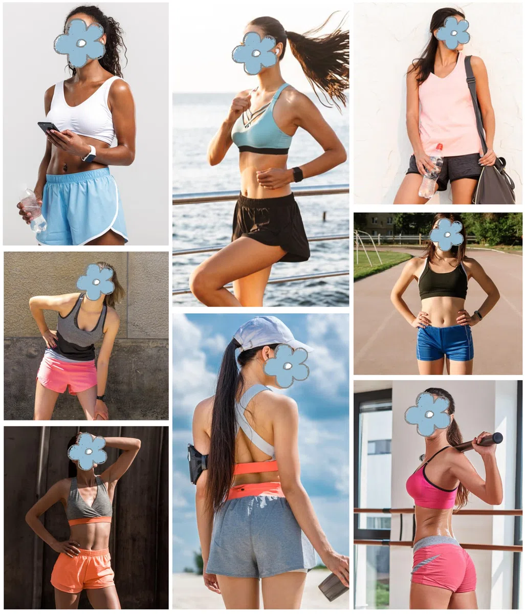 Vlazom Short Sportivo Donna 95% Cotone con Cuciture Rinforzate Tasche e Vita Regolabile