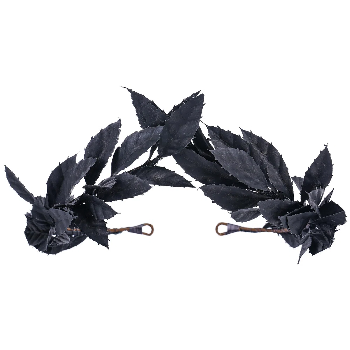 MOSTORY Corona di alloro greca nera – matura fatta a mano con foglie scure, fascia per l'imperatore forestale, copricapo per re da uomo, rinascimento, renfaire, cosplay, costume toga