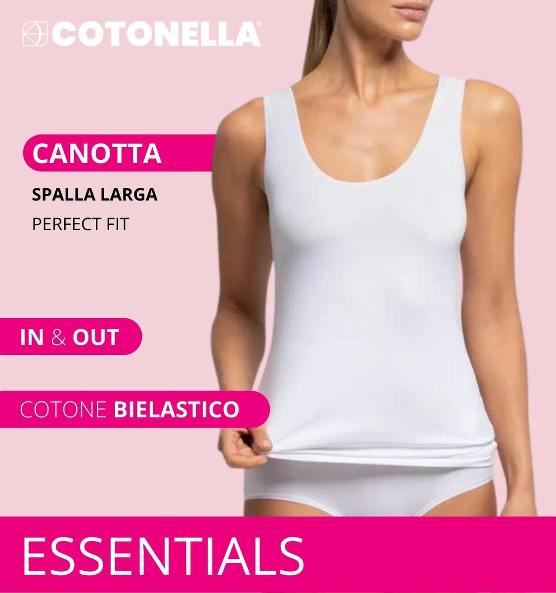 Confezione da 2 Canottiera Donna Cotone Spalla Larga e Spalla Stretta Body Canotta Cannottiere Canotta Donna Intimo Cotone Maglia Intima Donna