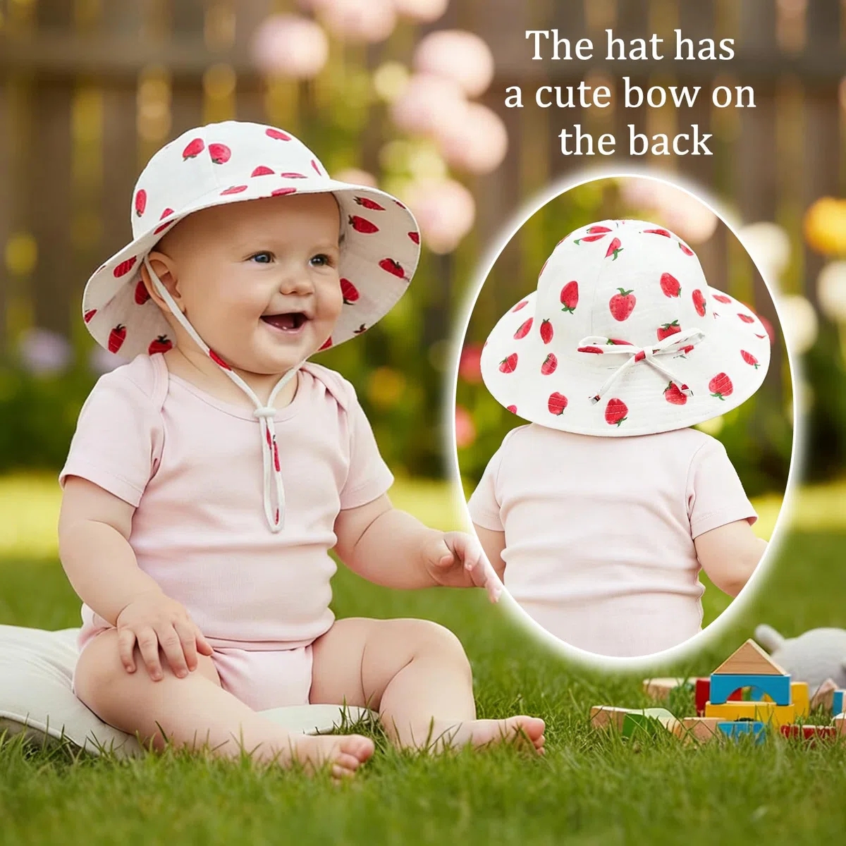 JSTHHTT 2 PCS Cappello da Sole Bambino Unisex, Cappello da Sole Regolabile in Cotone per Bambina, Cappellino Neonata, Cappellino Neonato, Cappello da Sole per Bambine e Ragazze, (6 Mesi-24 Mesi)