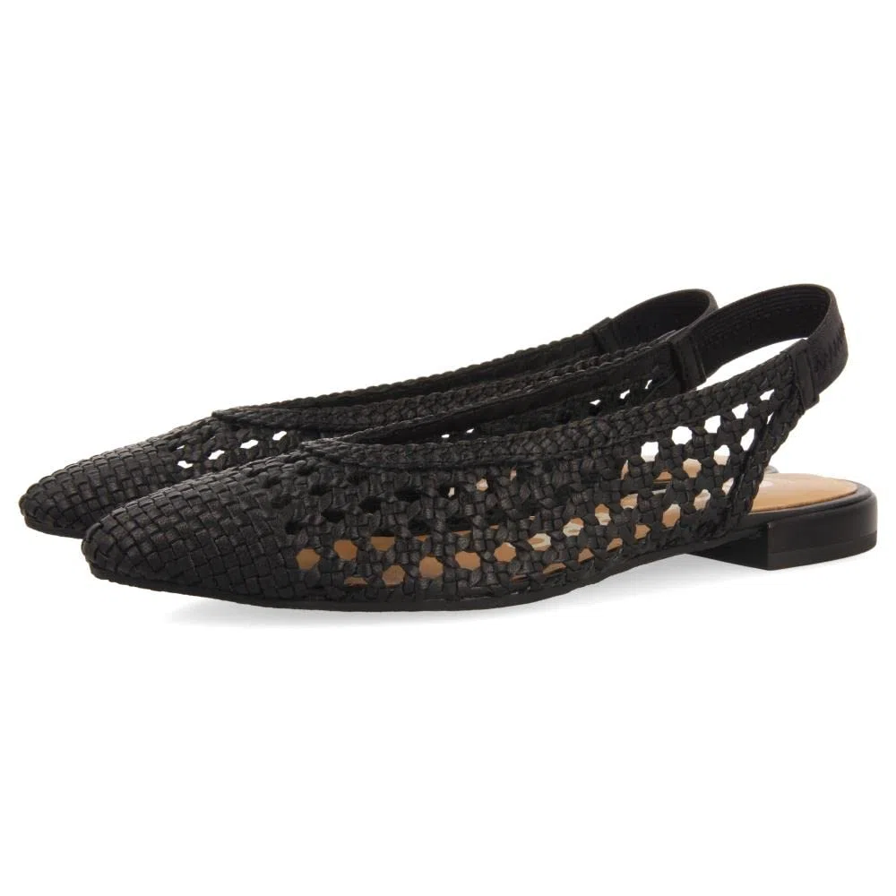GIOSEPPO Ballerine Intrecciate in Pelle in Color Nero da Donna GUATAVITA