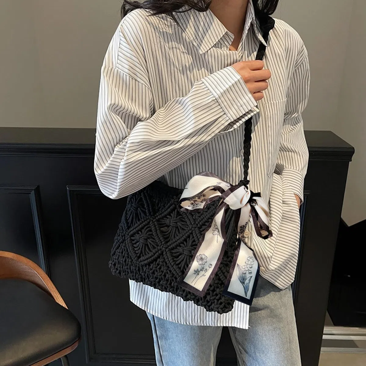 Borsa a Tracolla da Spiaggia Estiva, Borsa a Tracolla da Donna in Paglia, Tracollas in Stile Bohémien Estivo, Borsetta Donna di Vacanza Casual