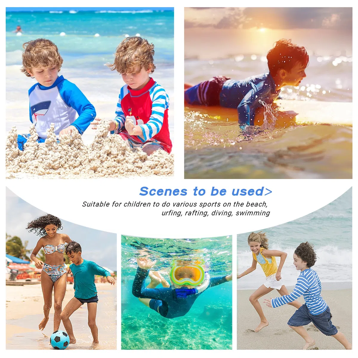 MEETWEE Maglietta da Nuoto/Muta Rash Guard per Bambini,Manica Lunga/Corta,Protezione UV,Tessuto Asciugatura Rapida,Ideale per Nuotare,Spiaggia e Sport Acquatici.