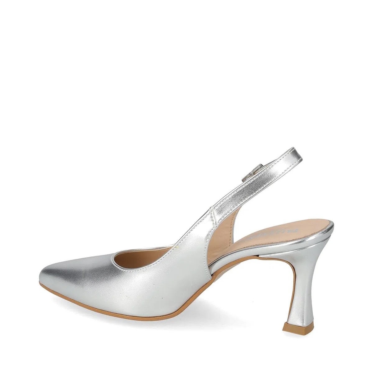 Valleverde 19101B Slingback Cerimonia Donna Pelle Laminata Tacco Stiletto 8Cm Suola Gomma