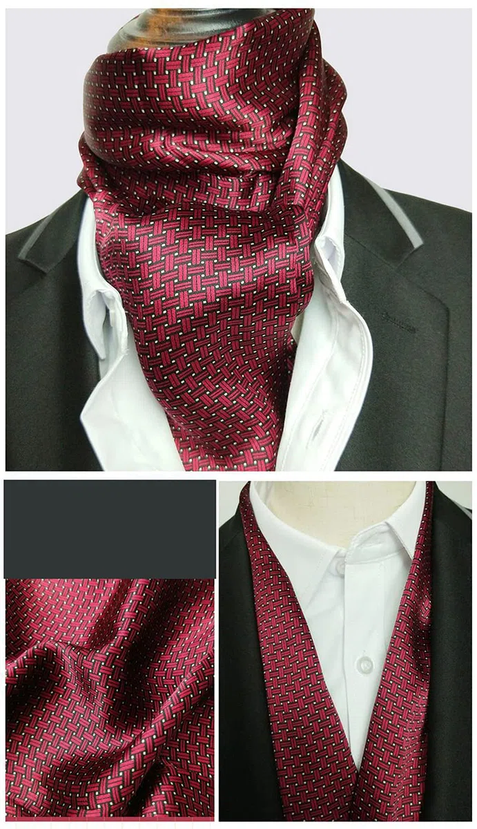 Foulard da uomo, in 100% seta, sciarpa vintage, con motivo