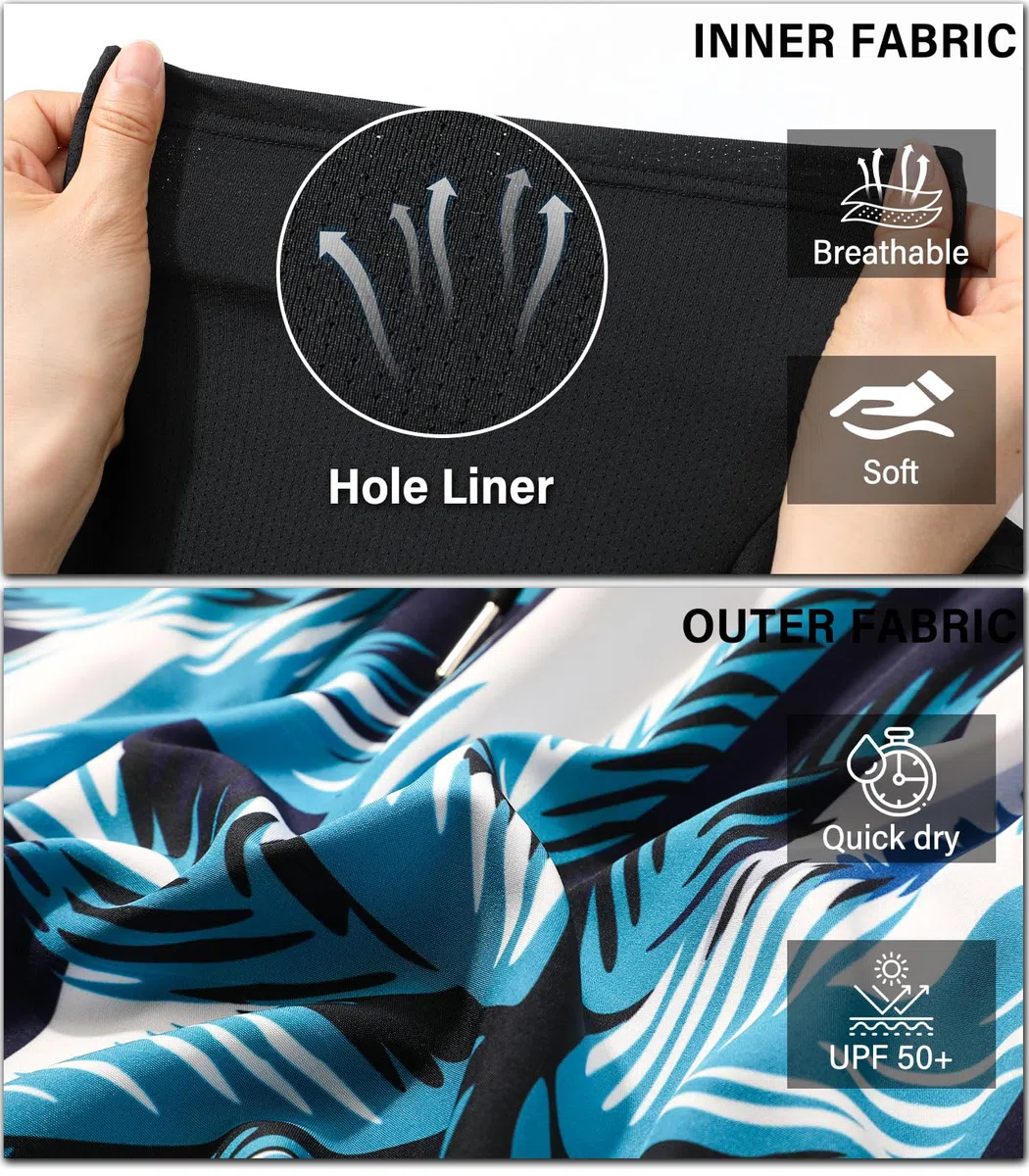 Pantaloncini da Bagno da Uomo con Fodera a Compressione ad Asciugatura Rapida Elasticizzati in 4 Direzioni 2 in 1