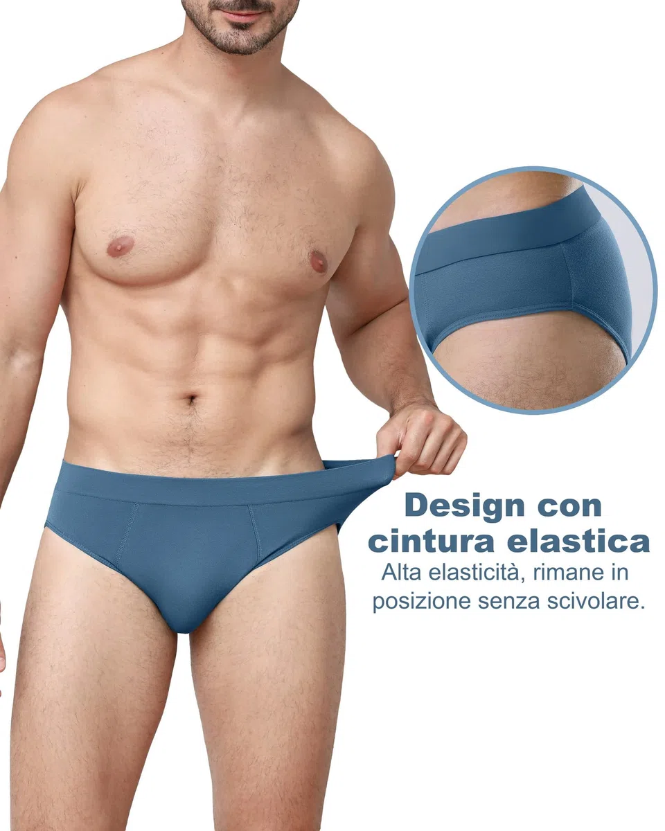 Channo Slip Uomo Cotone Confortevole: Mutande Elasticizzate e Traspirante per Maschi 5 Pack