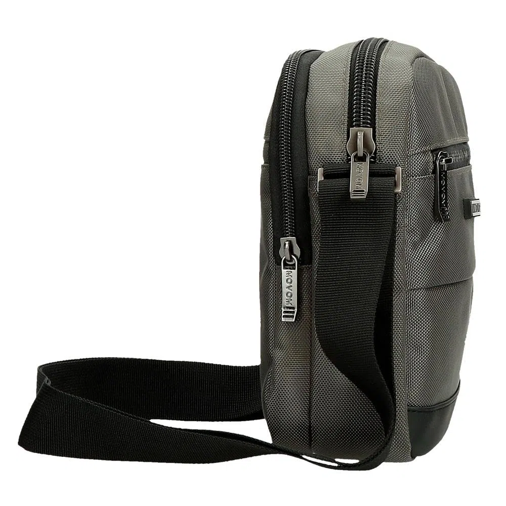 Movom Buster Borsa a tracolla Due scomparti Grigio 17x22x7,5 cm Poliestere con dettagli in pelle sintetica by Joumma Bags, grigio, Borsa a tracolla a due scomparti