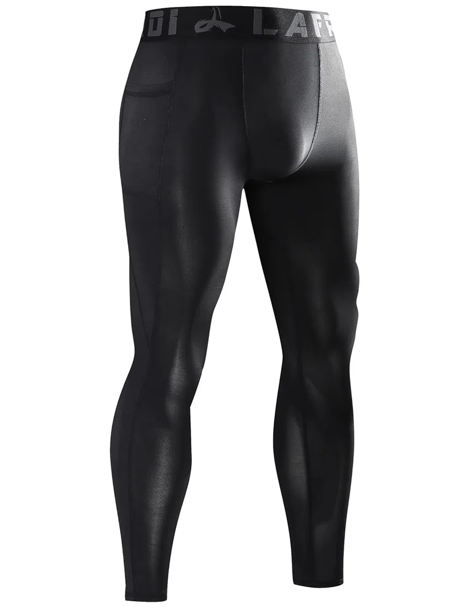 LAFROI YSK08 - Leggings da Uomo, ad Asciugatura Rapida, a Compressione, Aderenti