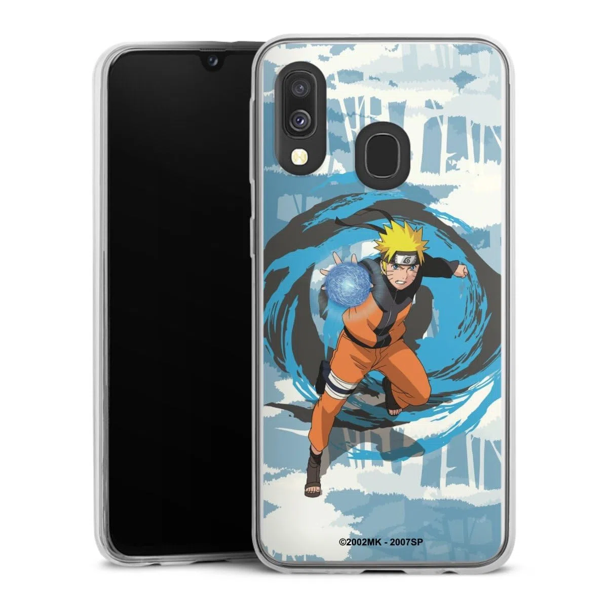 Custodia sottilissima compatibile con Samsung Galaxy A40 Custodia per cellulare di silicone trasparente Cover semplice Prodotto ufficiale su licenza Manga Naruto Shippuden