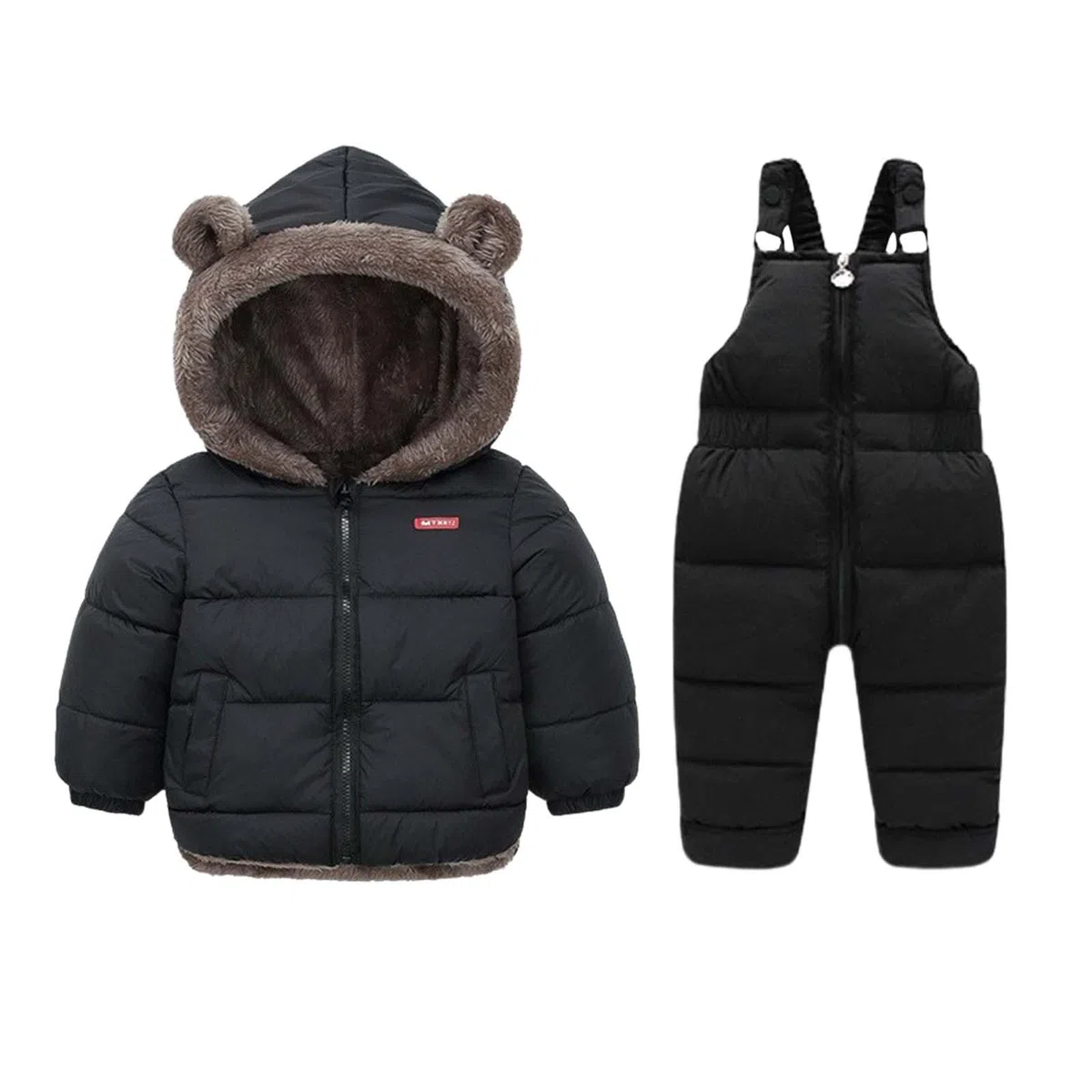 Generisch Tuta termica da neve invernale per bambini e bambine, isolata, imbottita, tuta con giacca, calda e accogliente, per bambini e bambini, per giocare a freddo