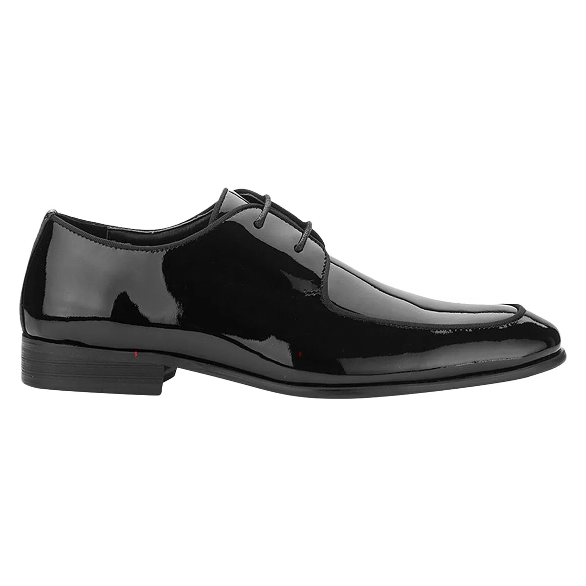 Bottega del Sarto Scarpa Derby da Smoking in Pelle Verniciata Nera con Suola in Cuoio Sartoriale