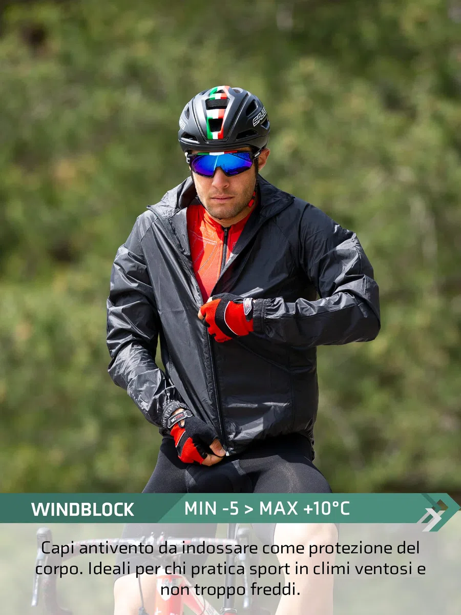 BIOTEX Mantellina X-Light Unisex Antivento e Traspirante, Giacca Traspirante e Ripiegabile per Ciclismo e Running