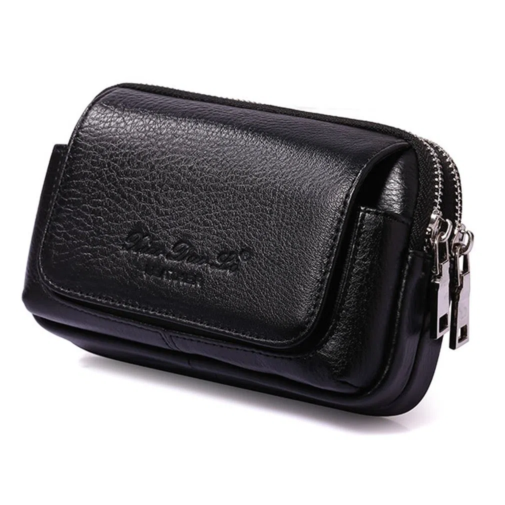 Leather Phone Belt Holster Marsupio Marsupio Per Uomo Donna Travel Outdoor Camping Cellulare Loop Pouch Bum Marsupio Marsupio Portafoglio Per iPhone 8/7 Plus Note 8 S8 Edge Plus