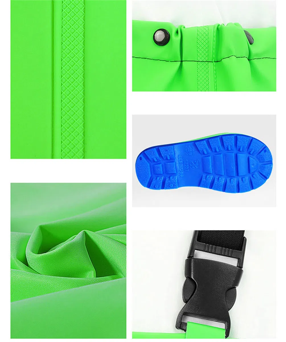 Tuta per Bambini Pantaloni da Wading Impermeabili con Stivali Pioggia attività All'aperto Ragazze Ragazzi Pantaloni Wader in PVC Tracolla Regolabile Pantaloni Pesca Stivali Caccia