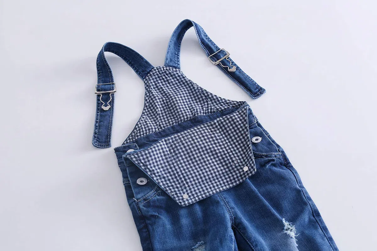 KIDSCOOL SPACE Salopette di Jeans per Neonato e Ragazza,Abbigliamento da Lavoro Carino in Denim Strappato da Bambino