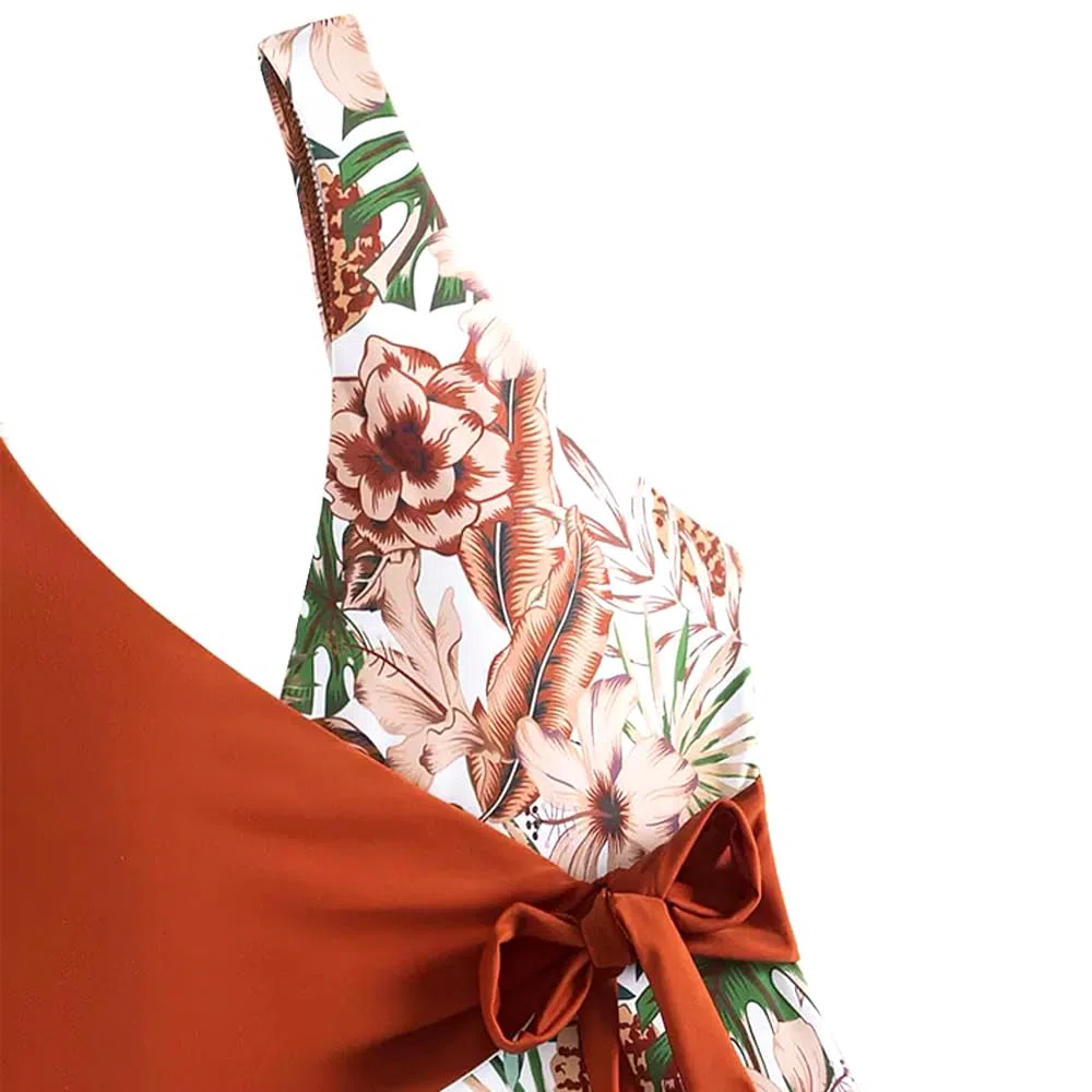 Harssidanzar Costumi da Bagno Interi da Donna a Colori Costumi da Bagno Estivi Costume da Bagno a Vita Alta KL412EU