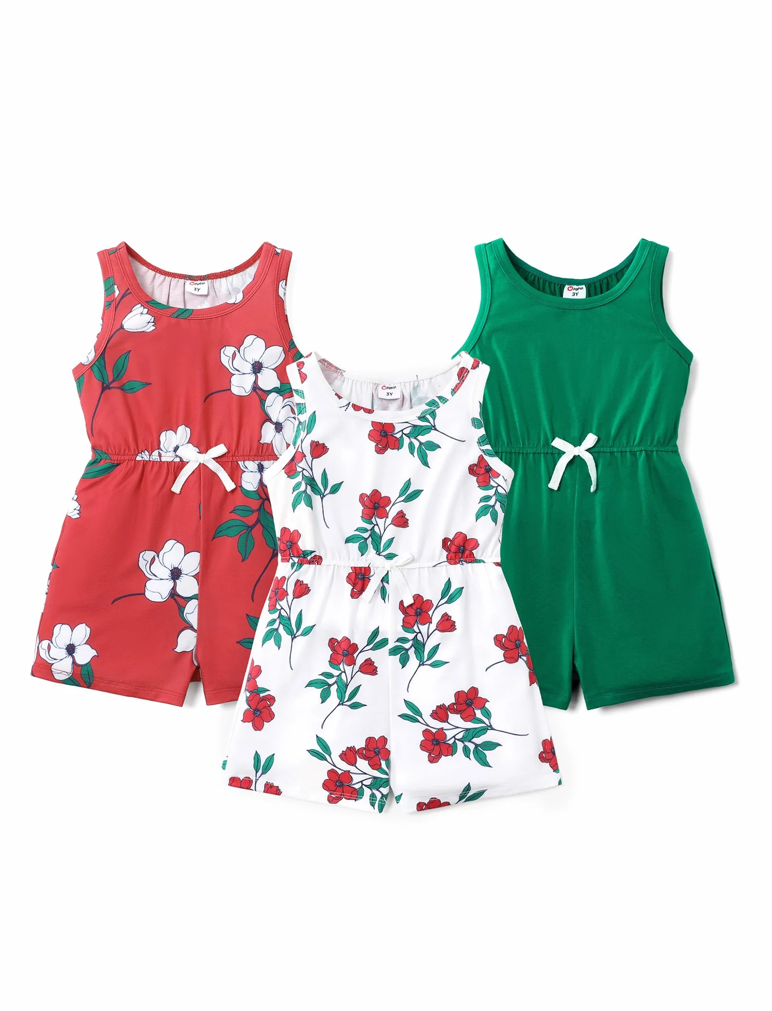PATPAT Salopette Bambina e Ragazze, Tuta 3 Pezzi Estiva con Pantaloncini Corti, Vestito con Latzhose Teenager, Completo per Ragazze, Abbigliamento Ragazze 4-12 anni, Set di Pantaloni Corti