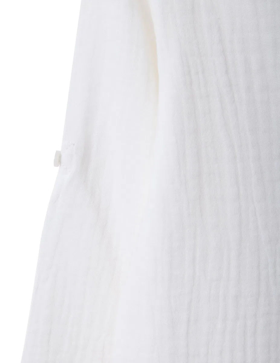 OVS Kids Camicia in Puro Cotone Bianca da Bimbo Regular Fit con Collo Coreano
