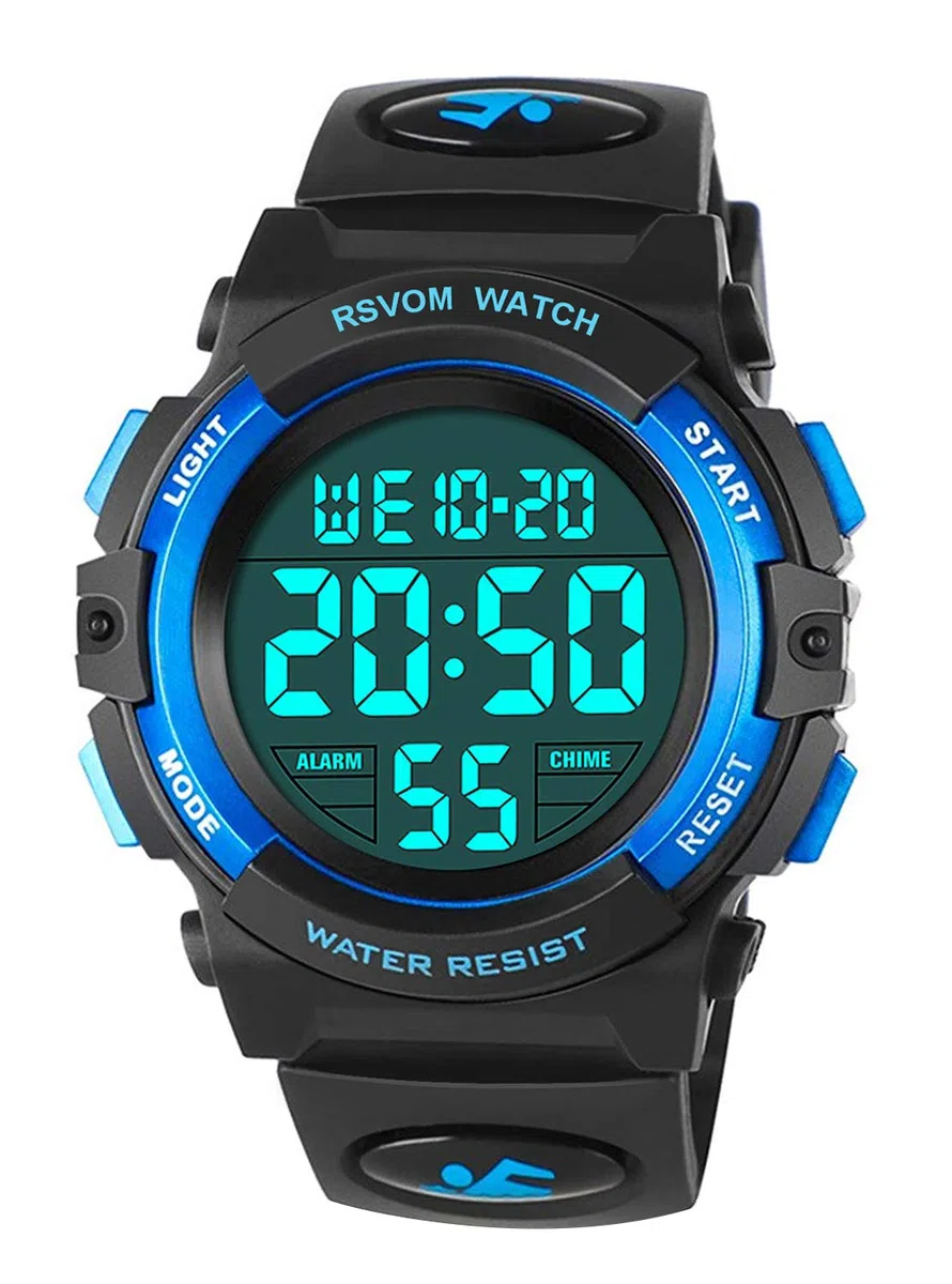 Orologio digitale per bambini e ragazzi, impermeabile, per attività all'aperto, sportivo, con sveglia/cronometro, orologio digitale per bambini per regali di compleanno/regali blu, S, cinturino