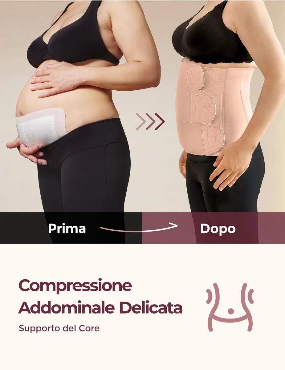 momcozy Ergowrap Fascia Post Parto, Pancera Addominale per Cesareo con Compressione 3D e Supporto per la Schiena, Comfort Traspirante e Vestibilità Regolabile