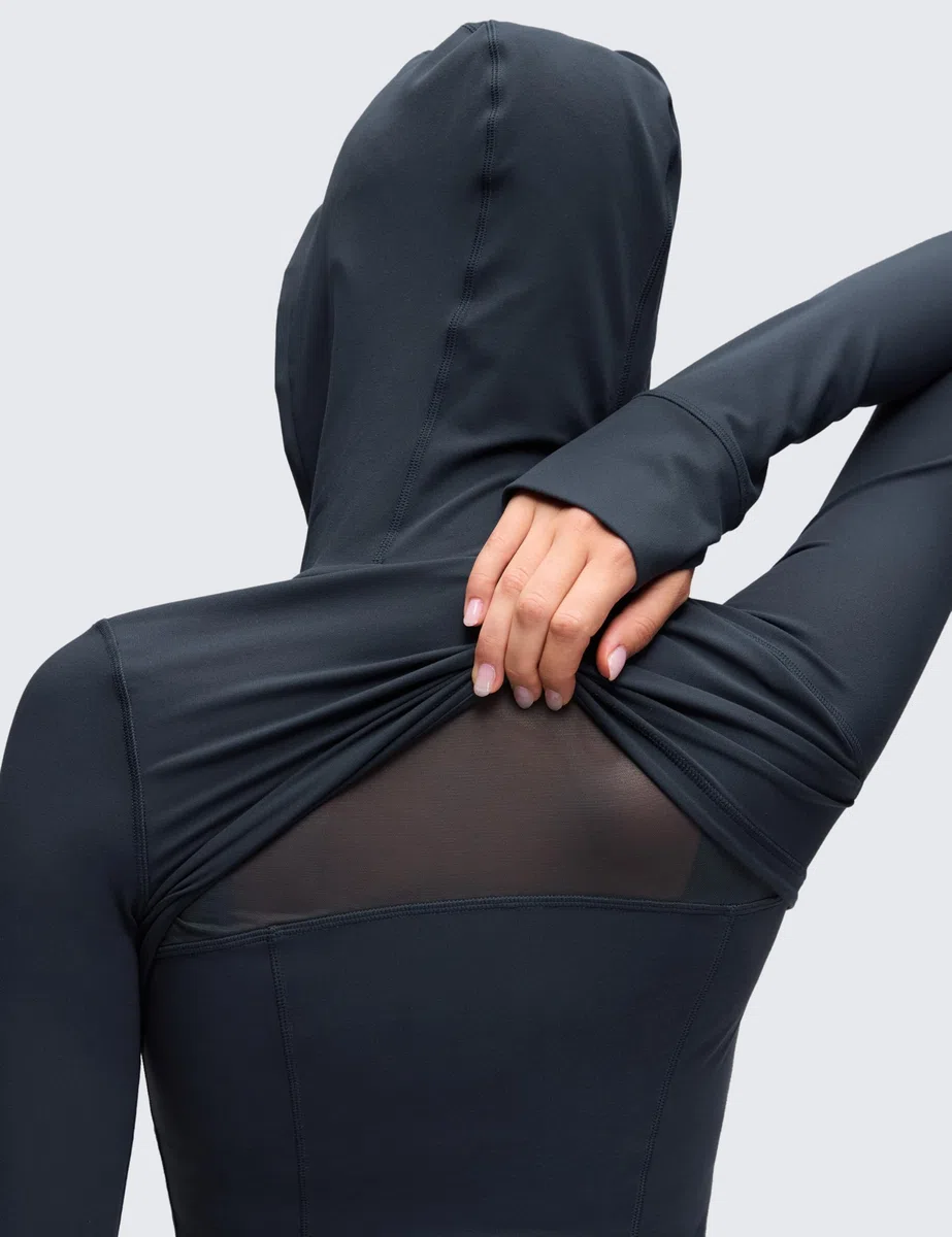 CRZ YOGA Giacca da allenamento da donna con zip e cappuccio