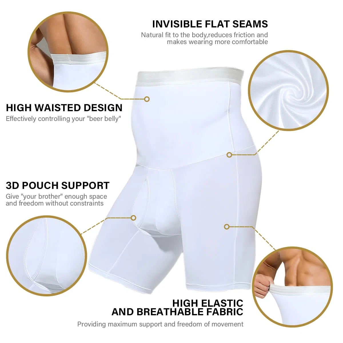 Casey Kevin Contenitivo Modellante Boxer Uomo Vita Alta Compressione Mutande Dimagranti Uomo Controllo Pancera Contenitiva Pantaloncini Sportive Shapewear