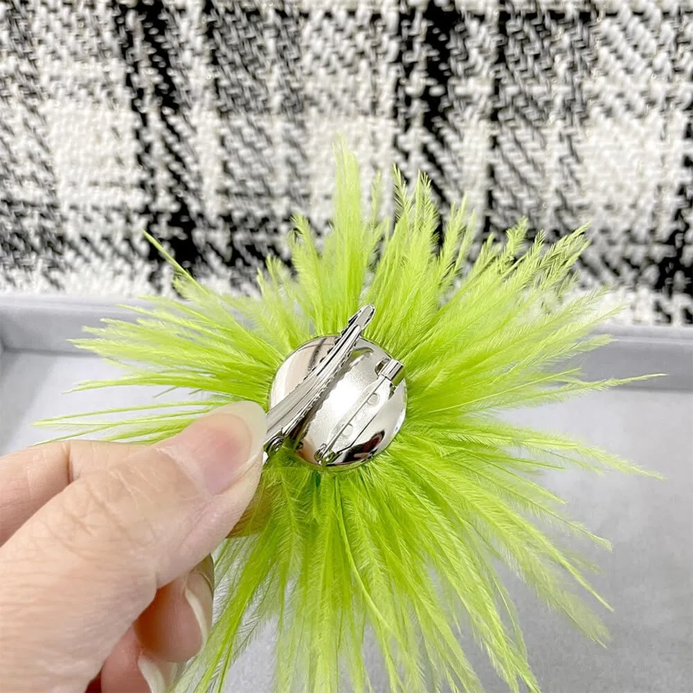 Spilla con Piume iSpchen Soffice Piuma Accessori per Capelli Forcina Eleganti Clip per Cappello con Piume