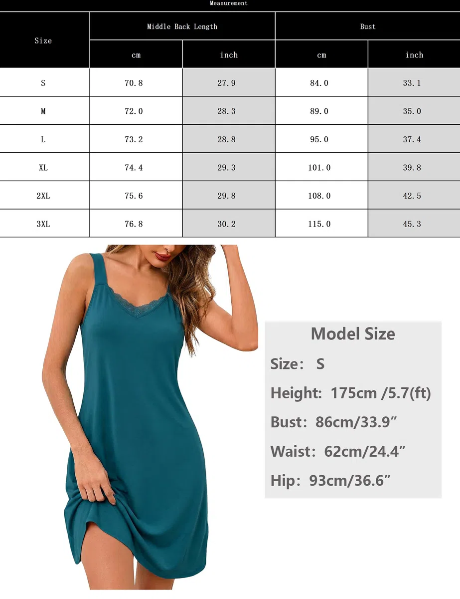 Aseniza Camicia da Notte Donna Senza Maniche in Pizzo Cotone Estivo Pigiama da Notte Vestaglia Sottoveste Canotta Nightgown Elegant Scollo a V
